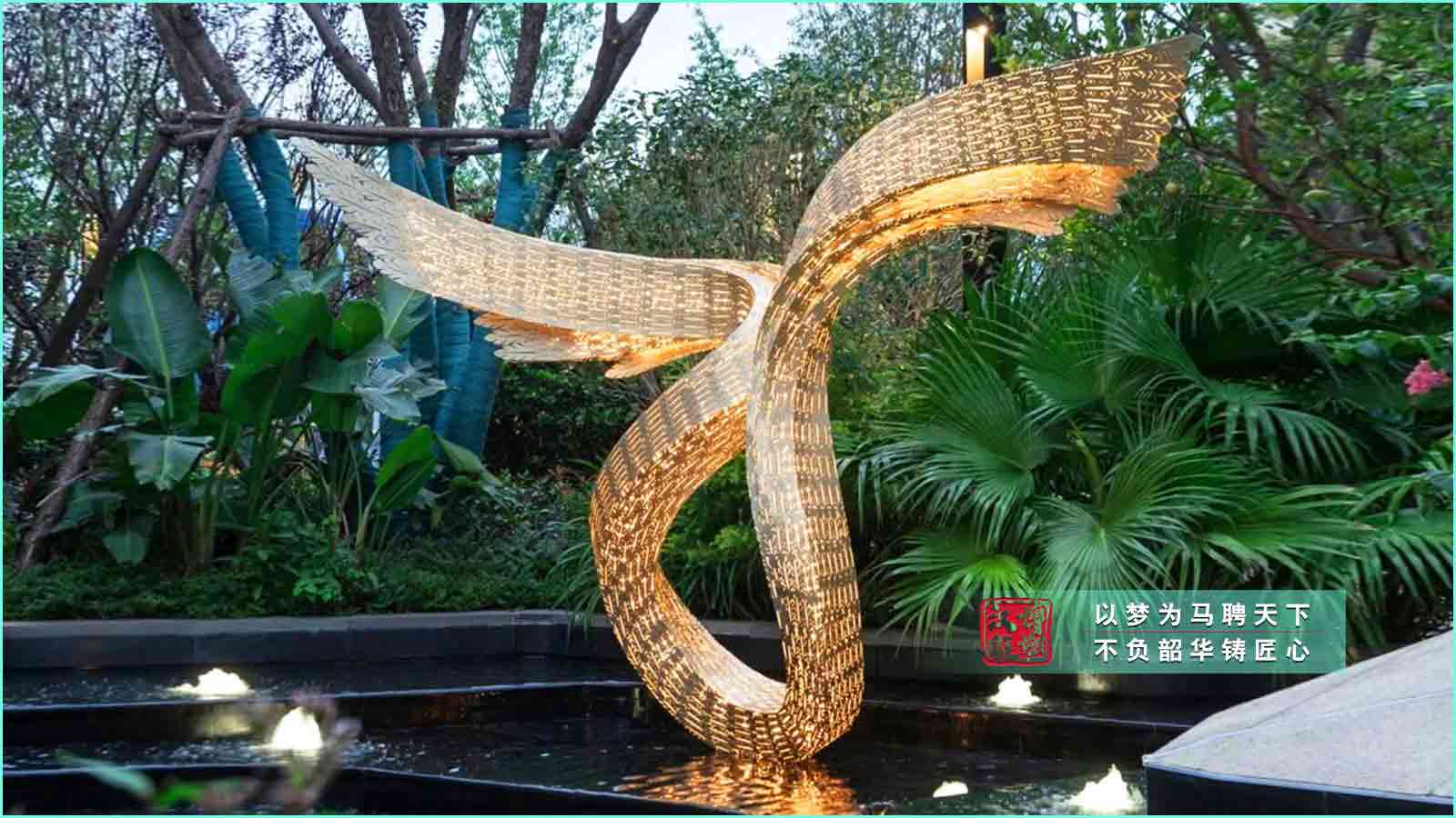 藝術翅膀不銹鋼雕塑,小區景觀不銹鋼雕塑,大型抽象不銹鋼雕塑定制